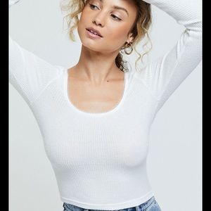 white soft long sleeve shirt